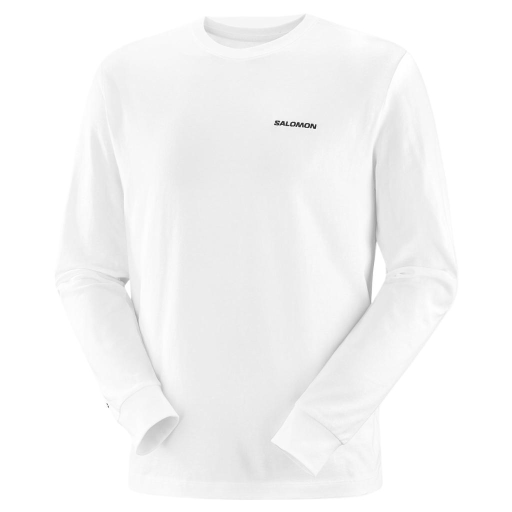 SALOMON Comfortable Breathable Crew Neck Pullover Long Sleeve T-Shirt Men Tops White LC2525800