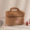 Soft Plush Large Capacity Makeup Bags For Women Daily Cosmetics Organizer Simple Style Tote Travel Toiletry Bag