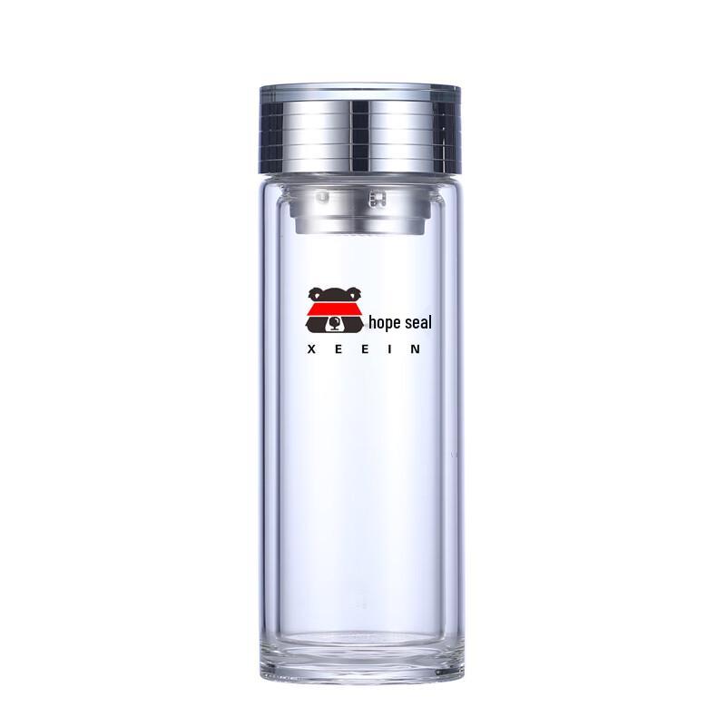 Xiyin XY-8839 Double-Layer Glass Insulated Tea Cup with Filter Lid