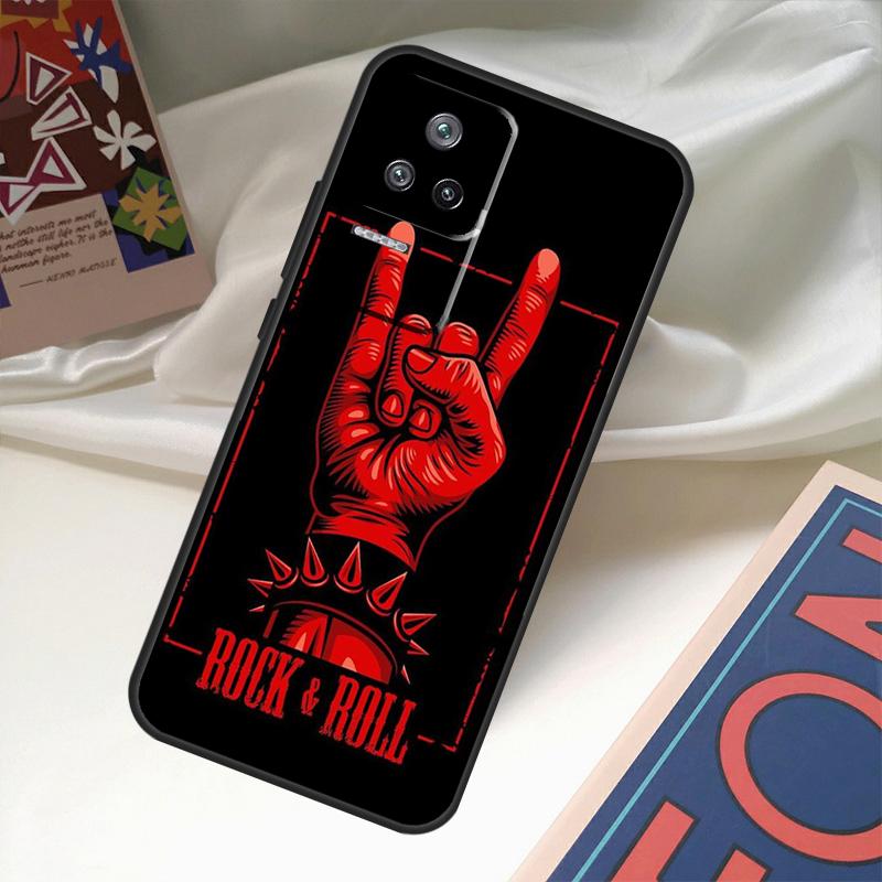 Rock and Roll Skull Funda For POCO M6 Pro X3 X4 X5 X6 M5s F3 F5 Xiaomi 13T Pro 12T 11T 12 13 Lite 14 Ultra Case