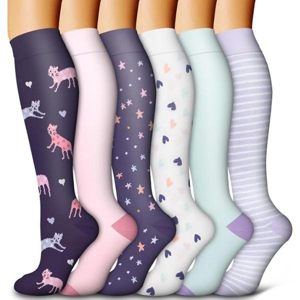 Drucksocken Damen Herbst Bein Kompressionssocken Strümpfe Europäische und Amerikanische Wadenstrümpfe Yoga-Socken