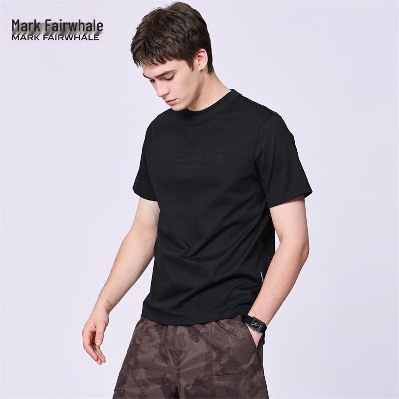 Mark Fairwhale Men s Embossed Print Round Neck Short Sleeve T-shirt 3XL