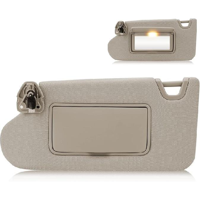 Left & Right Driver Passenger Side Sun Visor For Nissan Altima 2013-2018, Replace For 96400-3TA2A, 96401-3TA2A, Beige Left & Right Side Sun Visor Driver Left Side