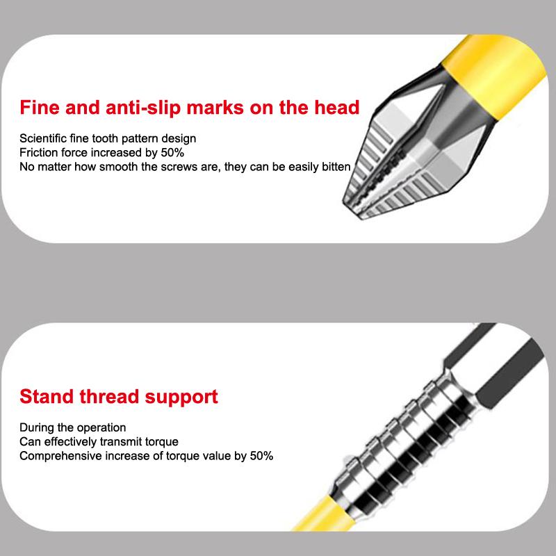 Non-Slip Impact Drill Bit 25/50/65/70/90/150Mm Magnetic Screwdriver Bit Set 1/4 Inch Hexagonal Shank For Electric Drill