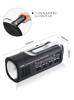 dretec Radio Light, Small, Hand-Crank Flashlight, Compatible with iPhone and Android, for Disaster Preparedness and Emergency Preparedness (Black)