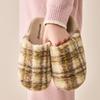 Premium retro plaid cotton slippers autumn and winter indoor home thick bottom non-slip silent plush warm slippers