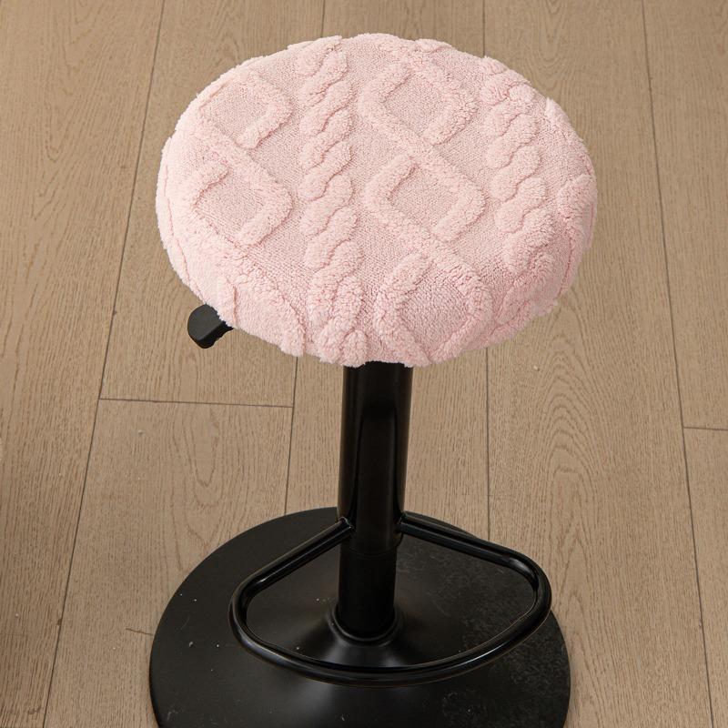Thickened Comfortable Cotton Fleece Round Household Dust Cover for Bar Stool, Chair Seat Cover