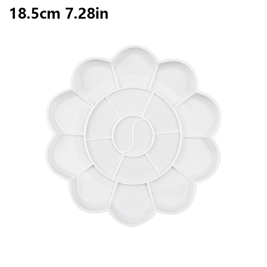 Multi-Shape Artist Palette Durable Plastic Paint Mixing Trays for Acrylic Watercolor Oil Painting Assorted Sizes Easy-Clean JXB