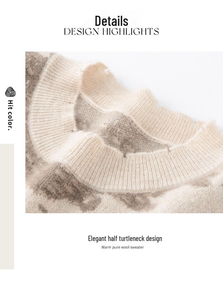 Retro Jacquard Cashmere Women's Round Neck Sweater - 2025 Autumn/Winter Collection