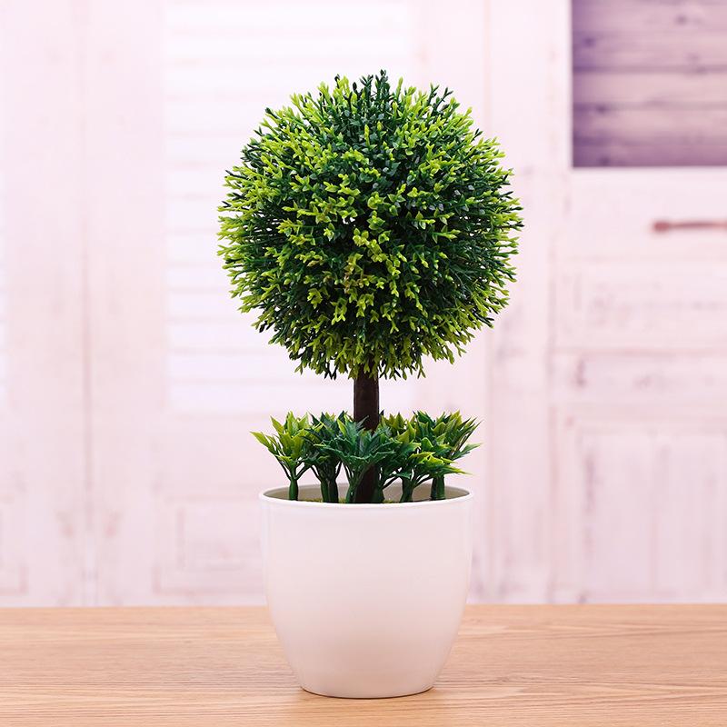 Artificial Plants Potted Bonsai Green Small Tree Plants Fake Flowers Potted Ornaments for Home Garden Decor Party Hotel Decor