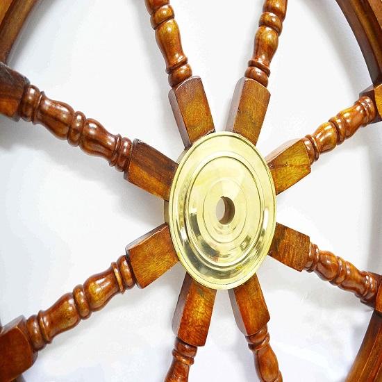 60.96 Cm Wood Pirate's Ship Wheel Marine Décor