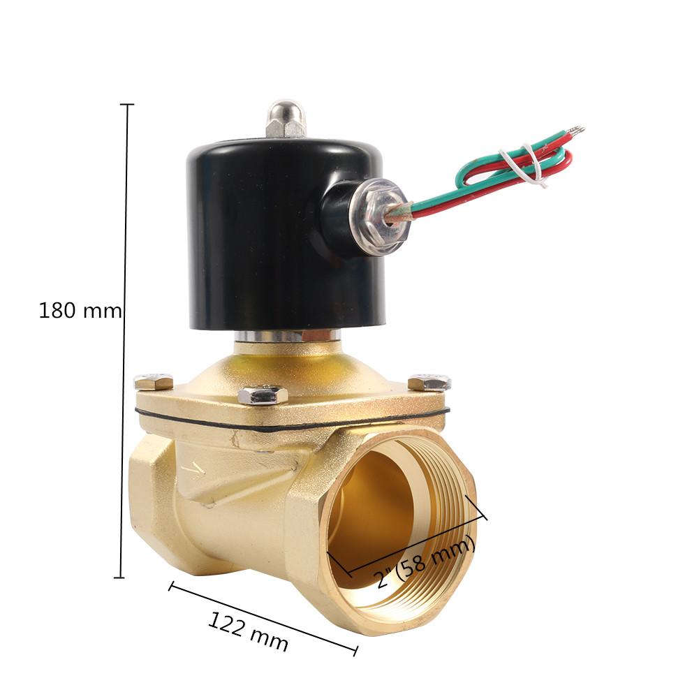 2" Female Thread Electric Solenoid Valve Dc12v Dc24v Ac220v N/C Pneumatic Valve for Water Oil Air 220V AC