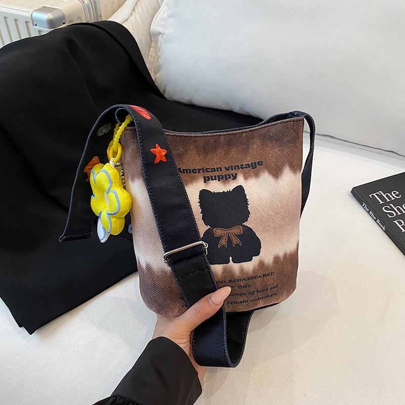 Stylish Kitten Print Underarm Tote: New Cute Cartoon Graffiti Handbag