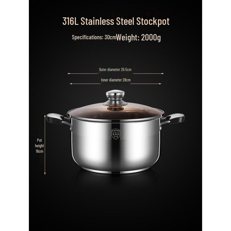 2025 Three-Layer 316 Stainless Steel Steamer & Soup Pot for Induction & Gas Stoves