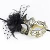 Feathered Masquerade Mask Halloween Party Eye Mask Flower Decoration Masquerade Half Face Mask for Women Cosplay