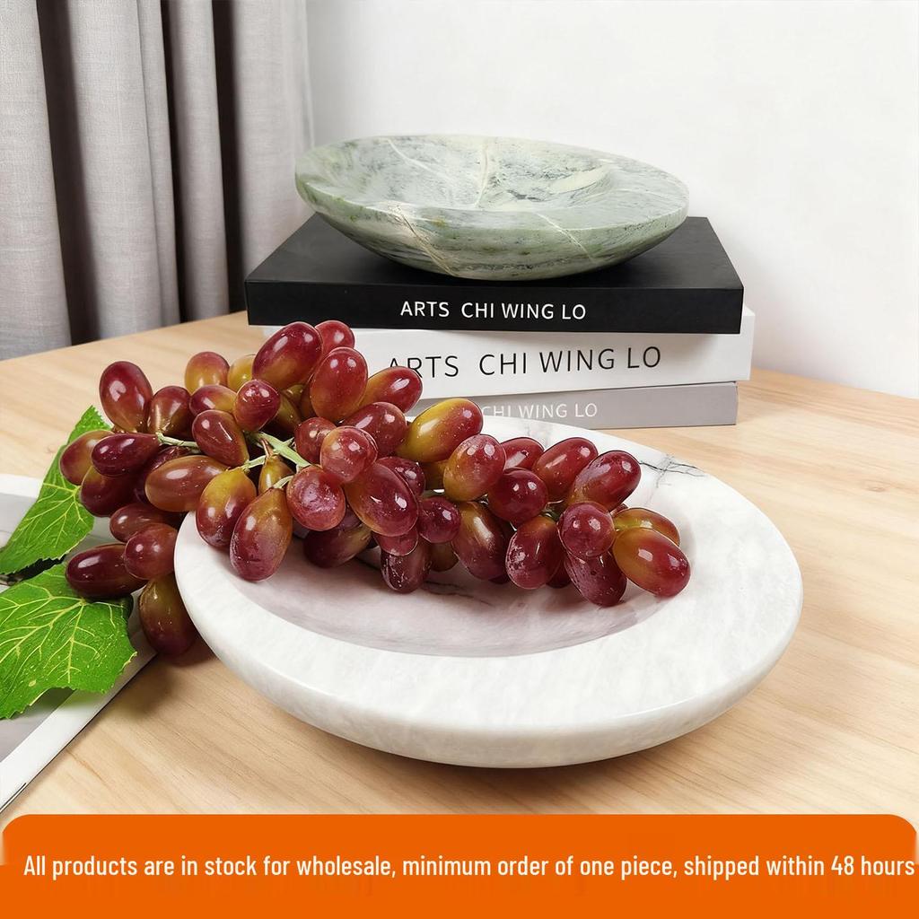 Modern Marble Tray: Elegant Fruit Plate for Living Room, Bedroom, and Coffee Table Decor