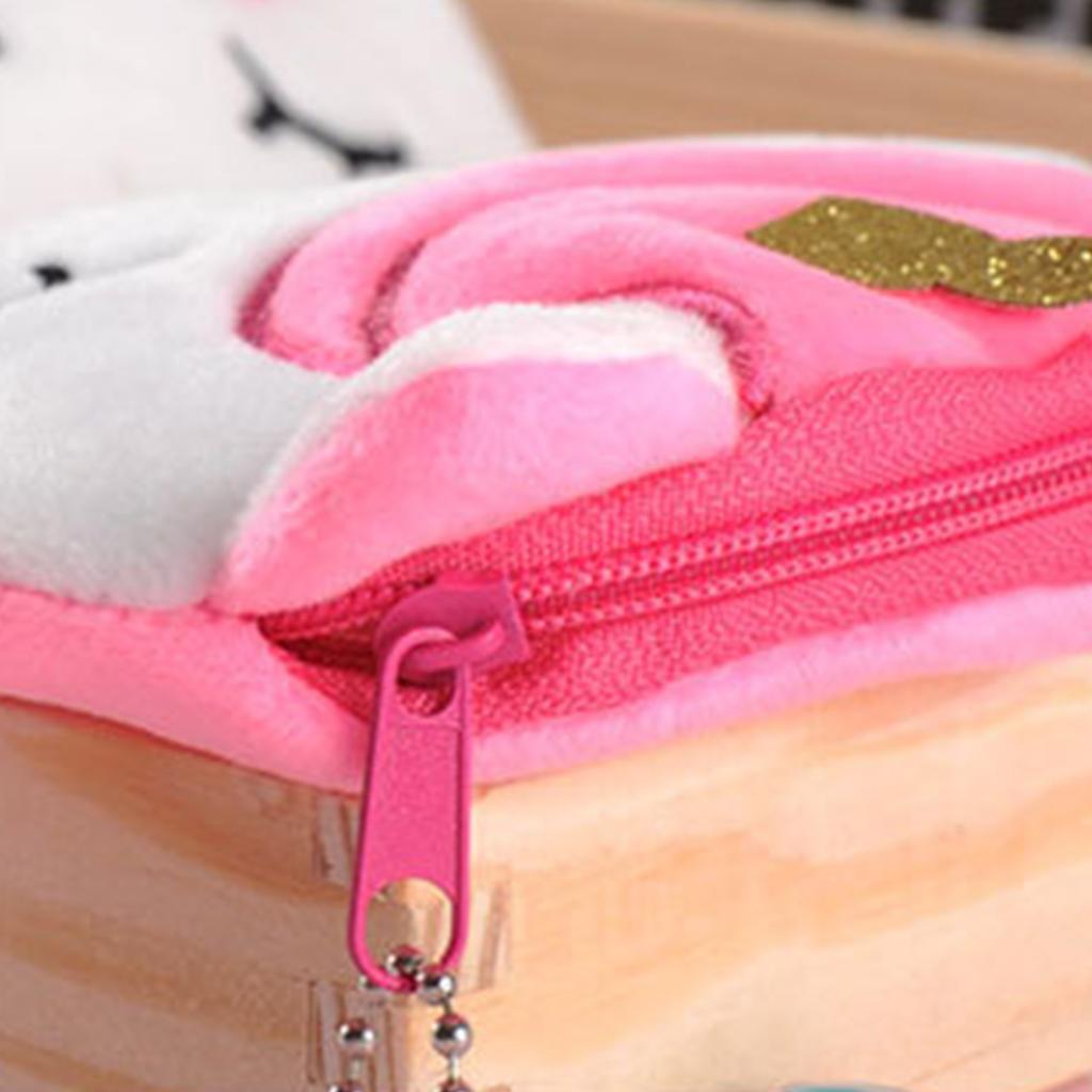 Plush Coin Purse Cute Cartoon Small Wallet Zipper Design Money Key Jewelry Storage Pouch for Kids