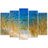 Five Piece Picture Canvas Print Grass Sea Beach