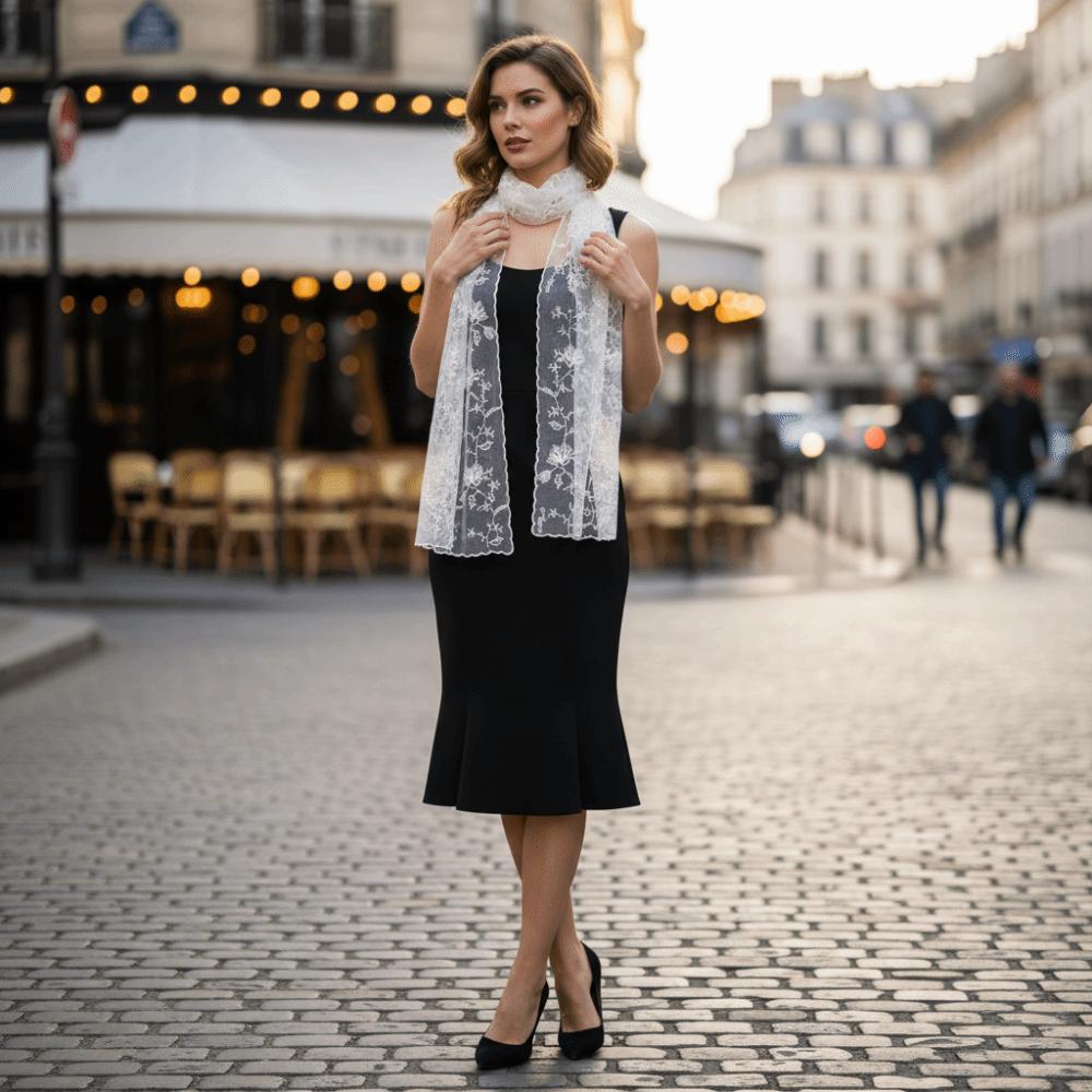 Retro Women's Lace Scarf Long Female Headscarf Versatile Sunscreen Shawl