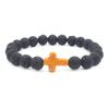 In Stock Multi-Color Lava Stone Cross Bracelet