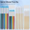 Nail Art Silicone & Wood Dual-Use Embossing & Dotting Tool Set