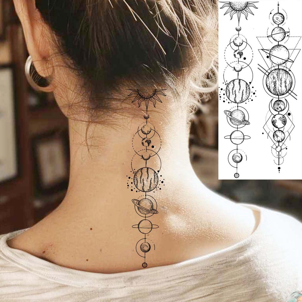 1 Vel Dieren in de Boom Geometrisch Tijdelijke Tatoeages Voor Vrouwen Mannen Arm Nek Onderarm Nep Tatoeage Sticker Lang Blijvend Realistisch Tatoeages