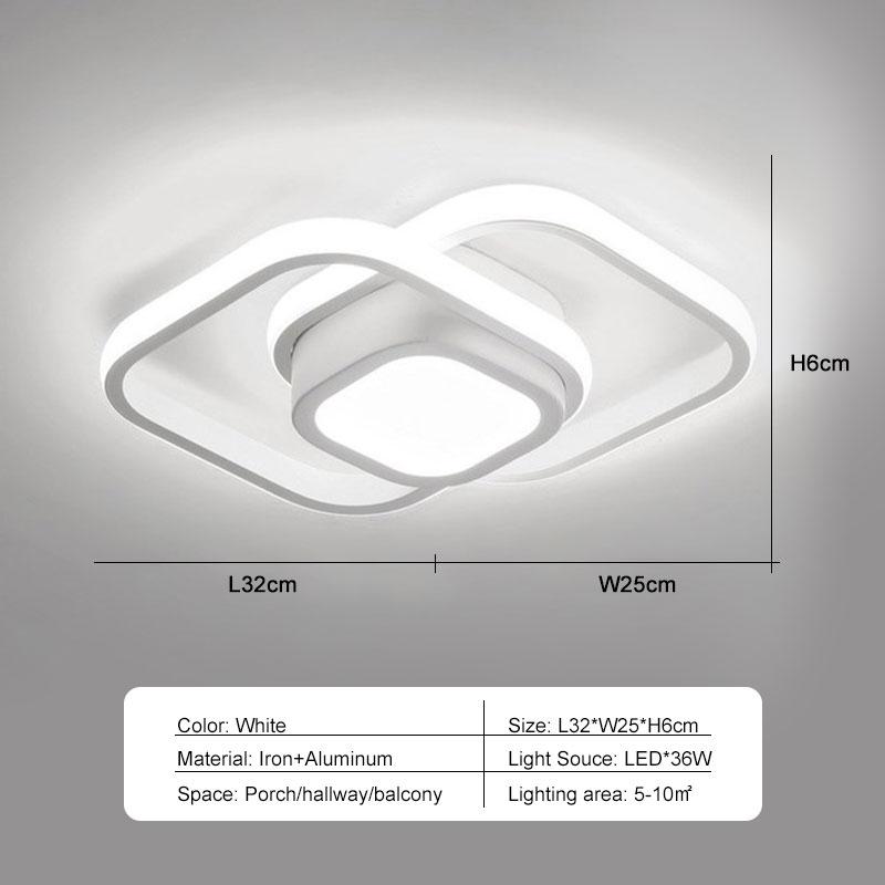 Nordic Lampy sufitowe LED do wnętrz na korytarz, balkon, alejkę, czarno-białe Lampy sufitowe LED lampada Oświetlenie wewnętrzne AC85-265V