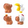 10Pcs Mini Capybara Crocodile Duck & Friends Figurines for Whimsical Fairy Garden Decoration
