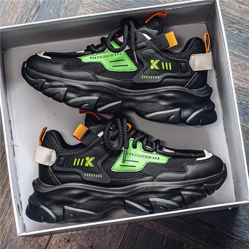 

Breathable Mesh Casual Tenis Teenagers Running Comfort Tide Shoes Thick Bottom Non-slip Black Sneakers Men Zapatillas De Deporte 44 чёрный
