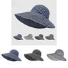Foldable Sunshade Fisherman Hat With Wide Brim And Striped Pattern For Summer Outdoor Activities