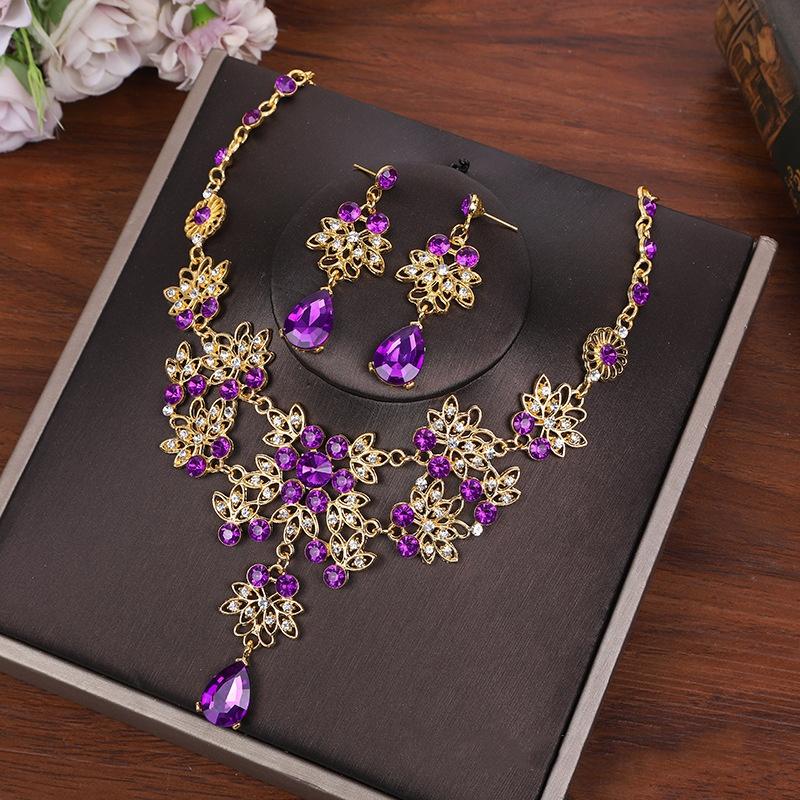 

Хрустальные капли воды, свадебные колье со стразами, ожерелье, серьги, свадебные бусы, комплект ювелирных изделий