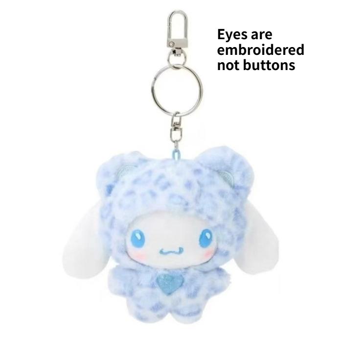 Sanrio Leopard Print Bear Series Hello Kitty Plush Keychain Bag Pendant Ornament Sweet Birthday Gift For Kids And Girls