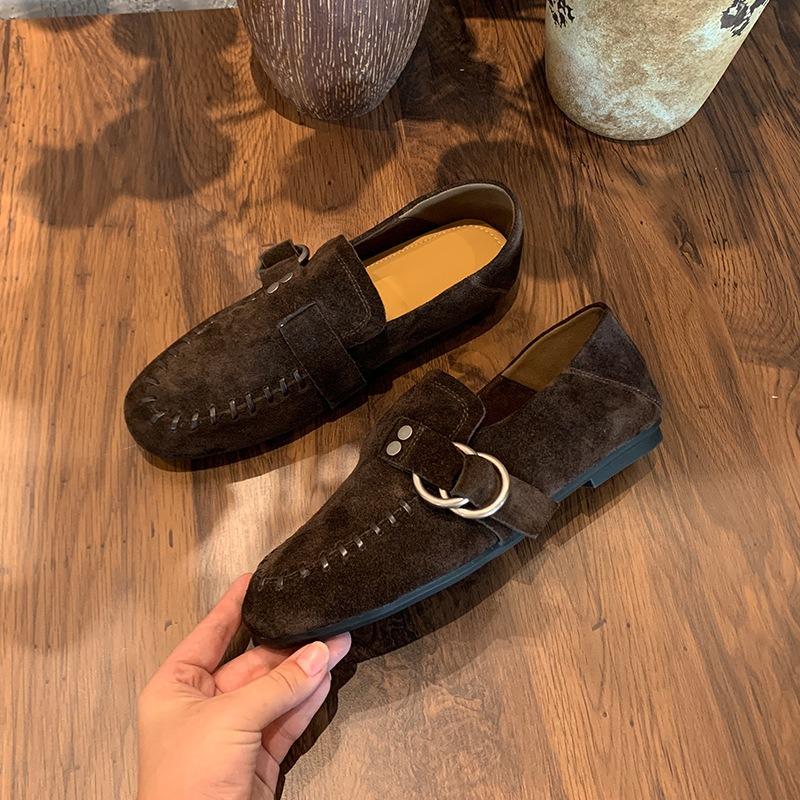 The first layer of sheepskin insoles is worn twice for women's autumn new high-end leather single shoes, not tired feet women's shoes