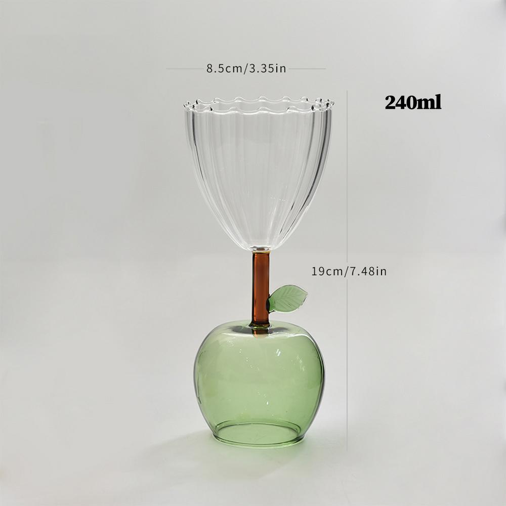 Creative Champagne Red Wine Glass Champagne Stem Cup Aesthetic Fruit Base Tall Stem Glasses Glass Fruit Cup Beverage Cup 240ml