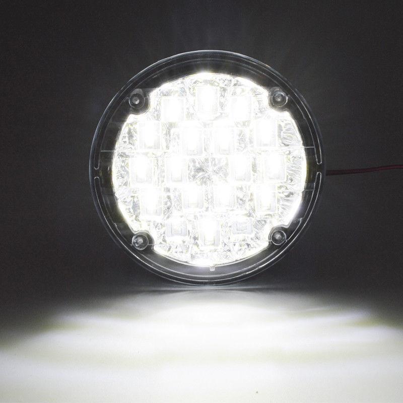 2pcs Car White LED Daytime Driving Light DRL 12V Waterproof Auto Fog Light Exterior Headlight for Truck Trailer RV Camper Lorry