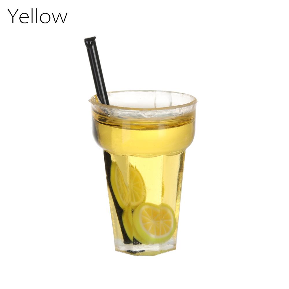 Mini Fruit Tea Cocktail Doll DIY Resin Scene Model Miniature Food Play Set Toy Doll Decoration DollHouse Accessories