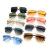 New European and American style frameless sunglasses gradually change color sunglasses metal texture paint sunshade glasses