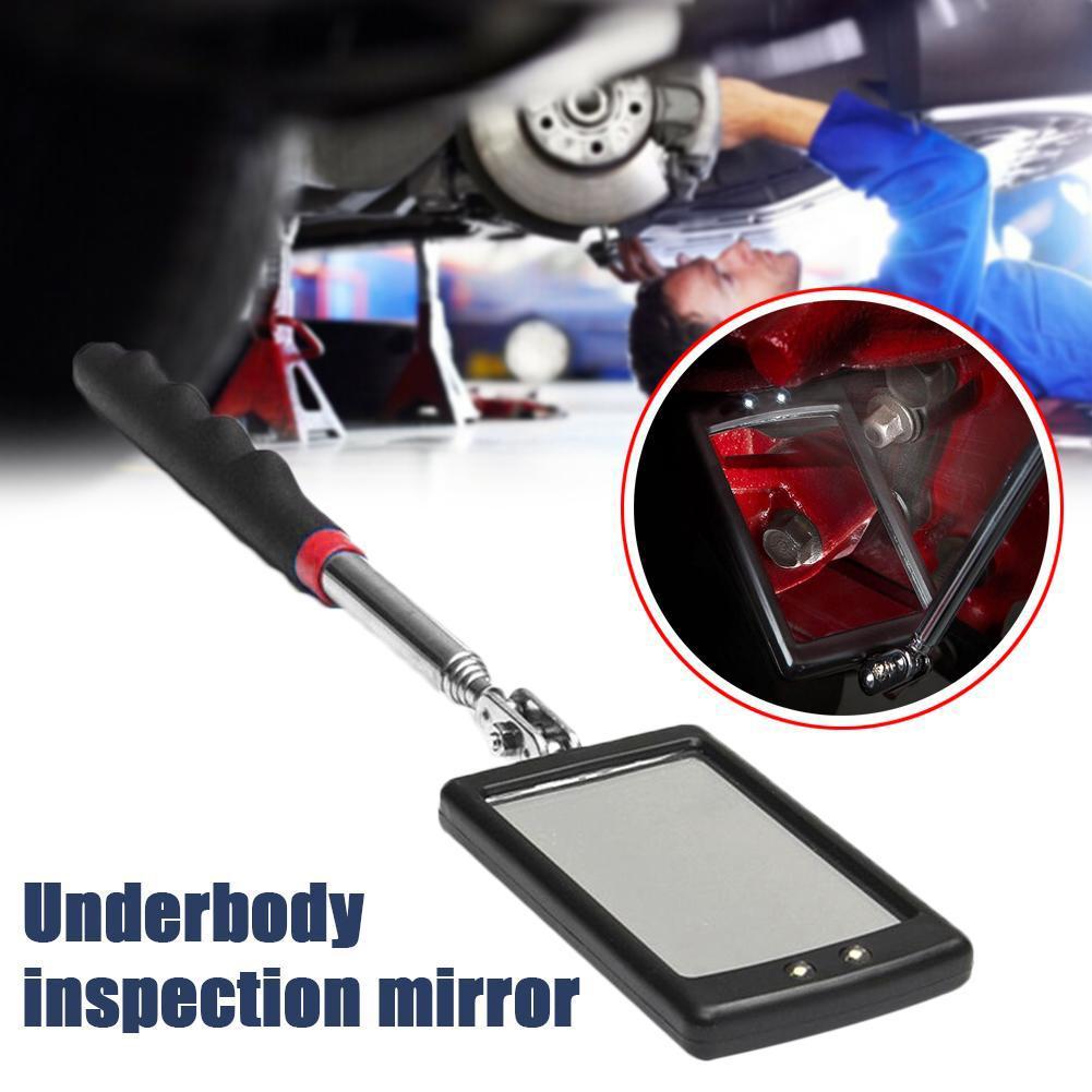 Inspection Mirror with LED Lighting 360° Telescopic Detection Lens Square Retractable Car Engine Chassis Mechanic Repairing Tool