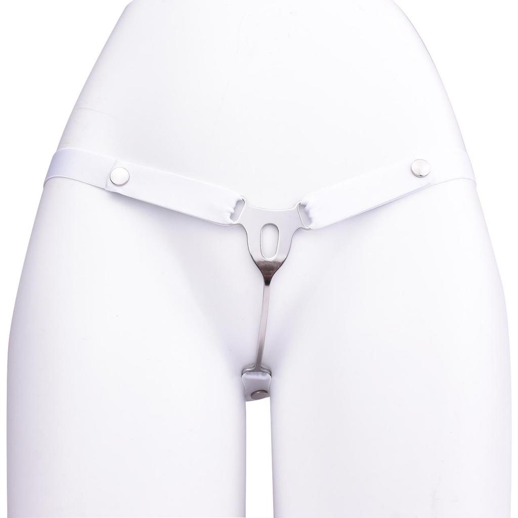 FRRK Metallkäfig für männliche Keuschheit mit Imitation Vagina für Transgender und kleine Penisse, Gebogener Haken Klebe-Typ CB-Schloss.