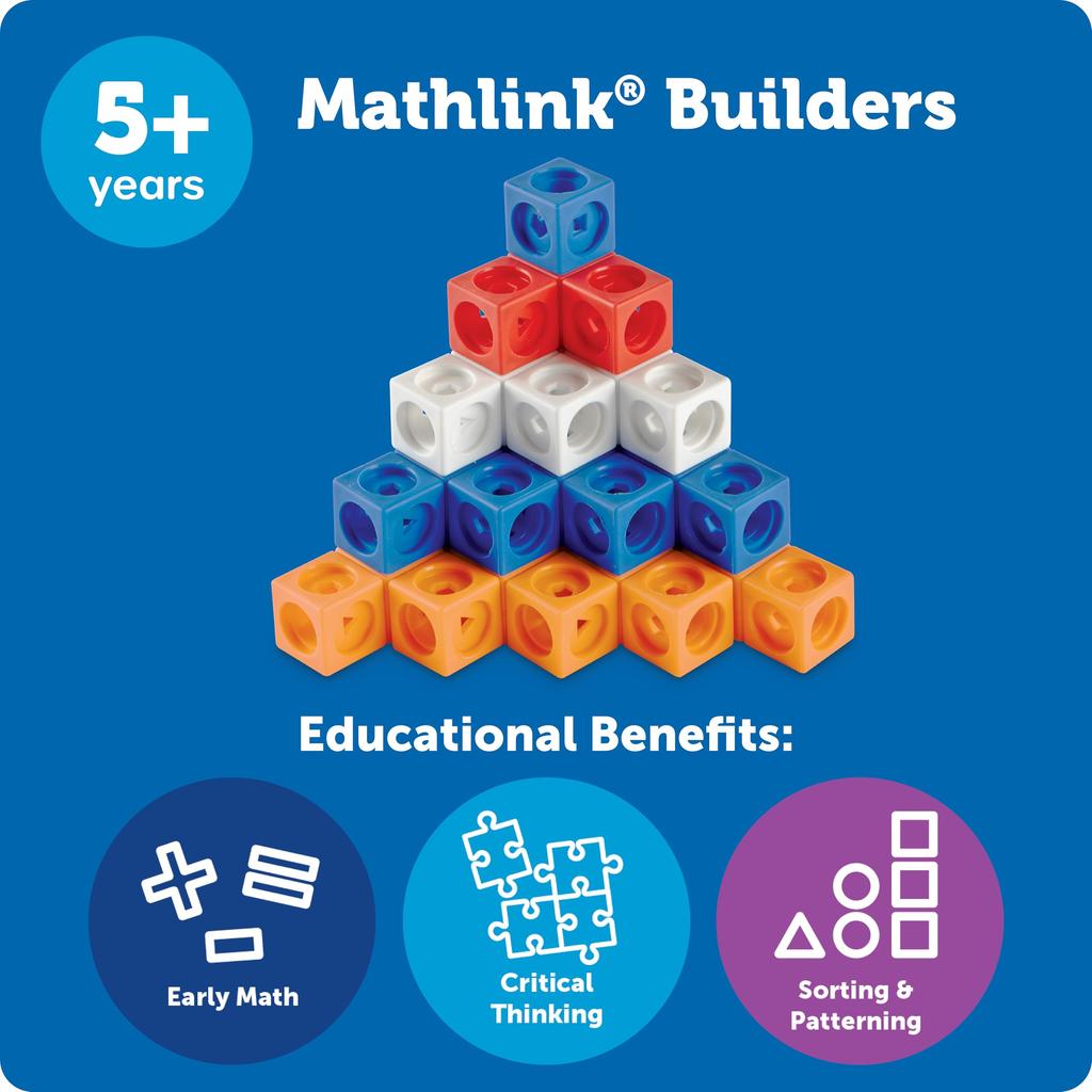 MathLink Series Math Puzzle Cube Blocks, 100 Pieces, LER9294, Authentic