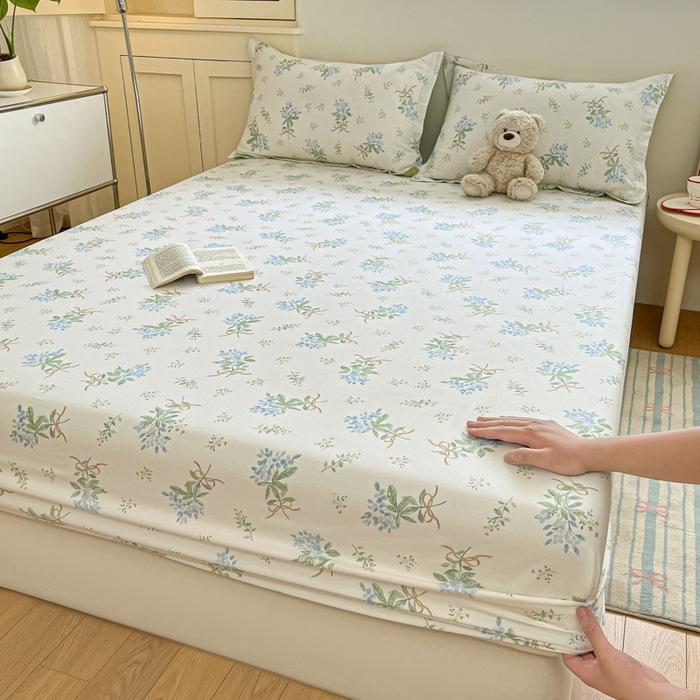 

Single Cotton Fitted Sheet, Pure Cotton Bedspread, Mattress Protector, Bedding, Bed Dust Cover, Anti-mite 120cmx200cm (cotton mattress)