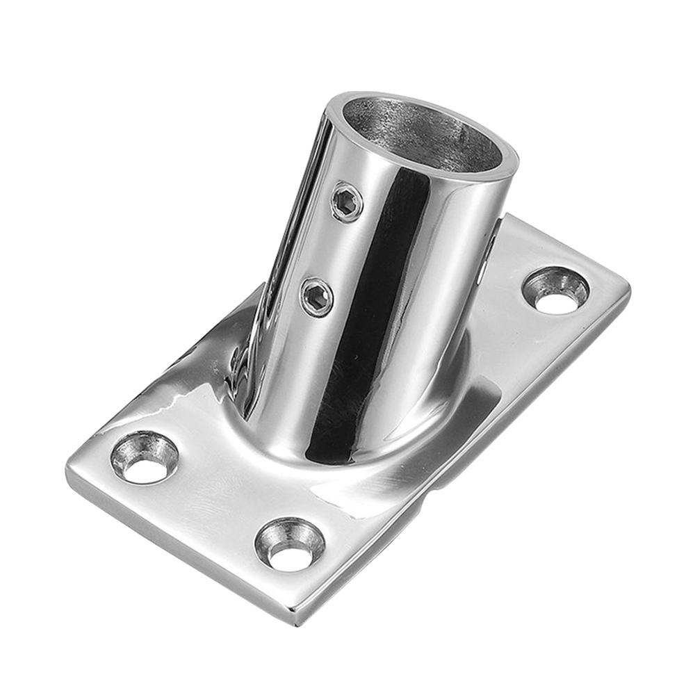 22mm 25mm 60° Handrail 316 Stainless Steel Fittings Tube Pipe Base Boat Rectangular Base Marine Fitting Boat Hardware