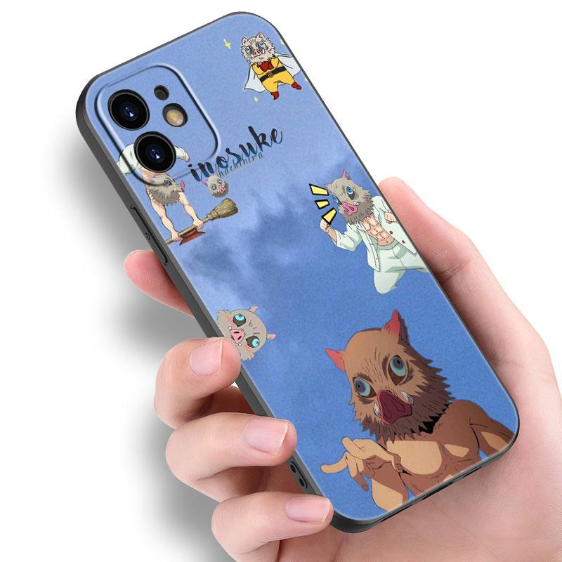 Anime Demon Slayer Inosuke Phone Case For Apple iPhone 14 13 12 Mini 11 Pro Max 7 8 XR X XS 7 8 Plus SE 2020 2022 Cover