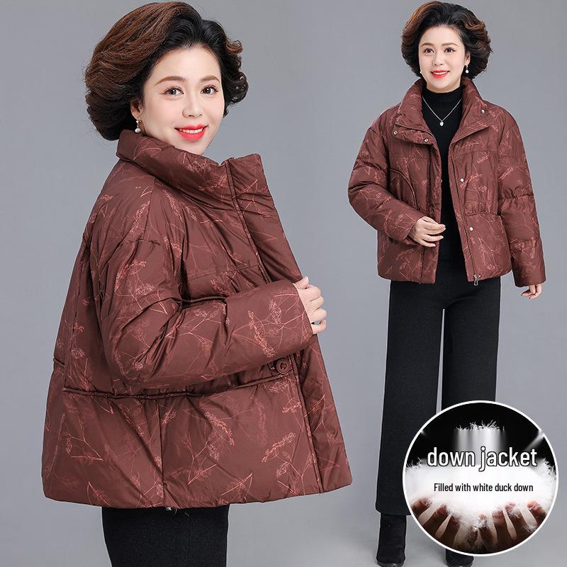 

Women s Short Down Jacket - Stylish Winter Outerwear for Middle-Aged and Elderly Ladies, Cotton-Padded for Warmth 4XL for 75-82.5 kg