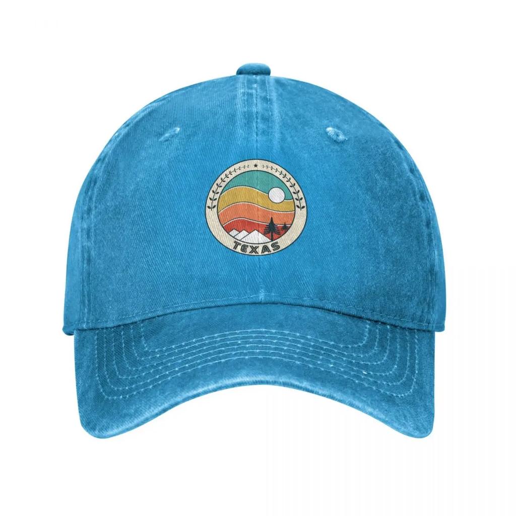 Texas Retro Vintage Sunset Texas Mountain Souvenir Gift Hometown Hiking Nature Baseball Cap tea Hat Unisex Womens