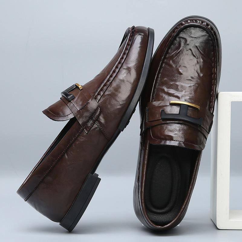 Men's Shoes Autumn Breathable New Leather Beanie Shoes British Business Dress Men's Casual Leather Shoes
