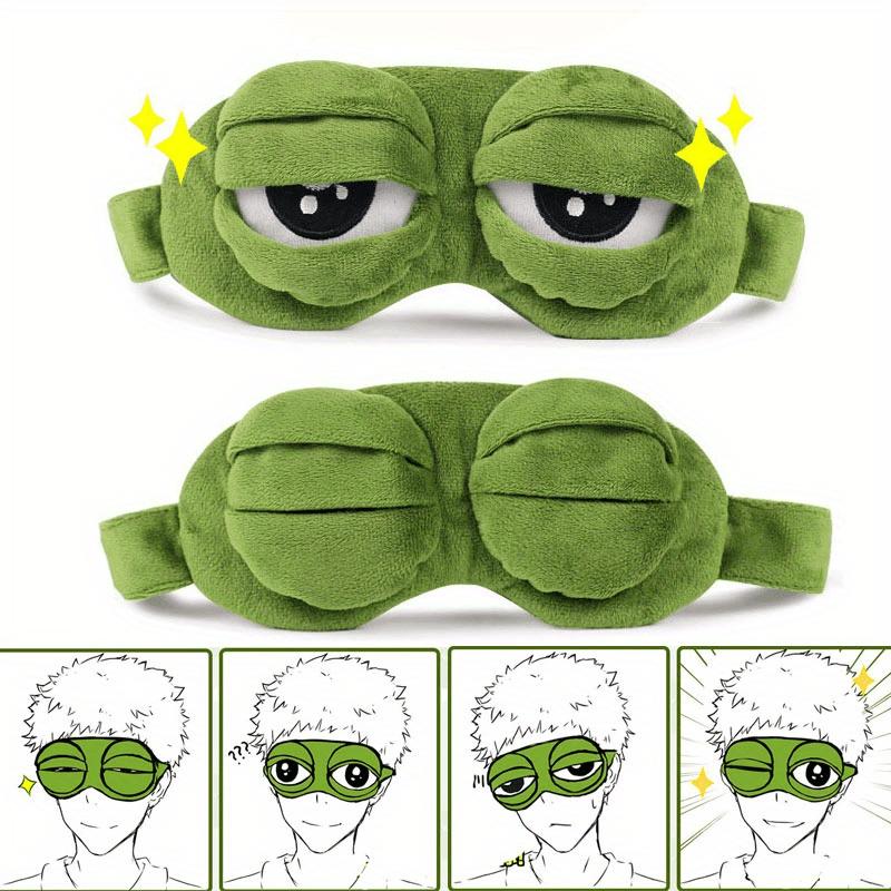 1pc/2pcs/3pcs Green Frog Cartoon Cute Eye Mask Sad 3D Eye Mask Sleeping Rest Sleeping Fun Adult Unisex Gift