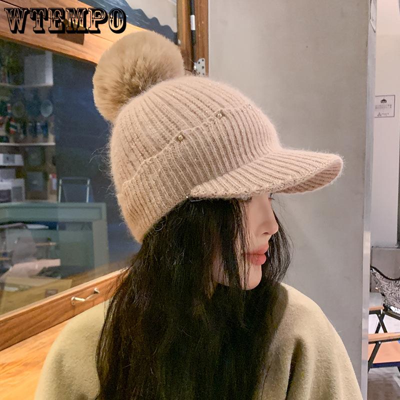 Women's Knitted Hat Warm Ear Protection Autumn and Winter Solid Color New Knitted Hat