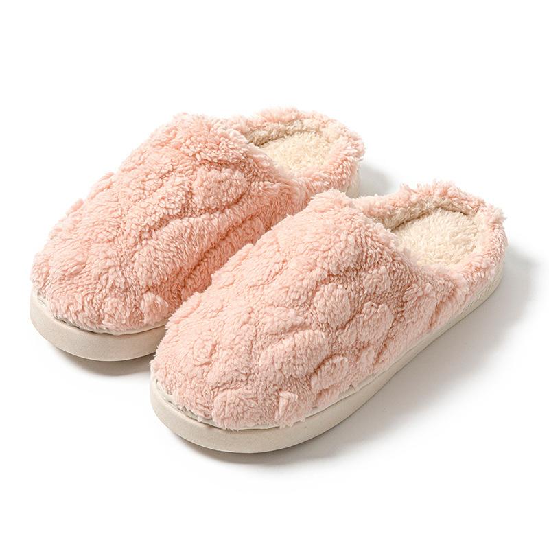 Cotton slippers women's winter home indoor velvet warm non-slip soft bottom trend outdoor wear couple cotton slippers men