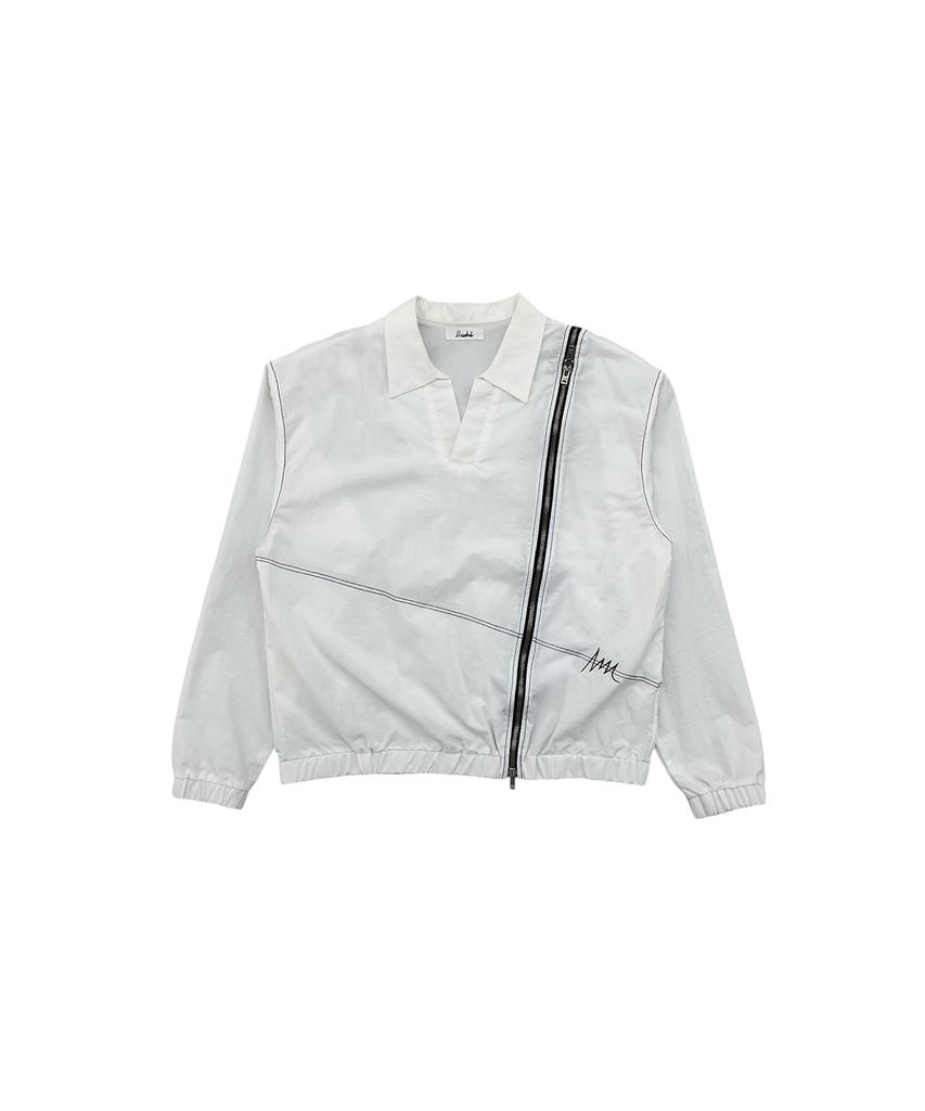Yuseuteule Open Collar Windbreaker (White)